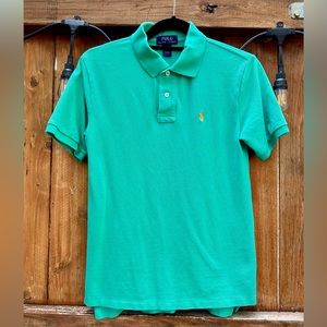 Ralph Lauren Polo Green Cotton Mesh Shirt Size L 14-16 (Big Boys)